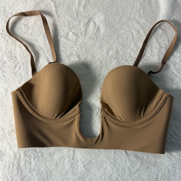 NEW SKIMS Deep V Tan Underwire Bra XS - Picture 3 of 7